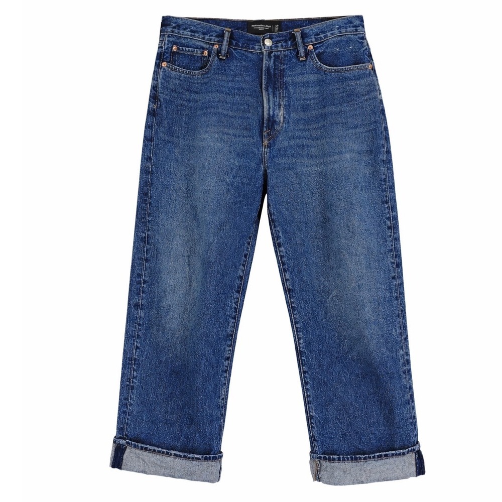 Abercrombie & Fitch Men's Authentic Rigid Denim Baggy Jeans Medium Wash 34x32